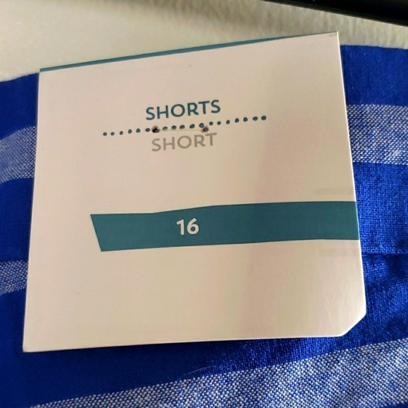 Old Navy Blue Striped 100% Cotton Shorts Size 16 - Picture 7 of 11